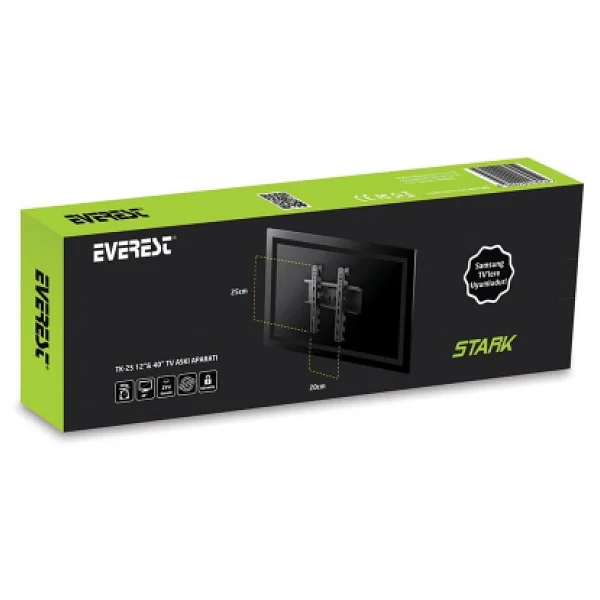 Everest Tk-25 12-40 İnç Sabit TV Askı Aparatı - Görsel 2