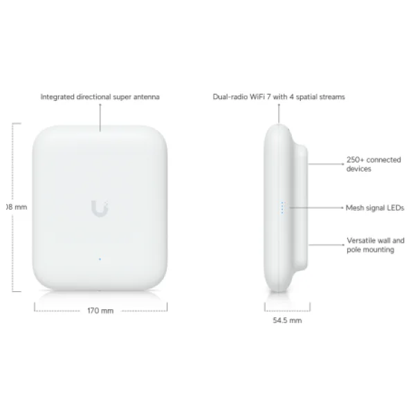 Ubiquiti Unifi Uap-U7-Pro-Outdoor 7300 Mbps Dış Ortam Access Point - Görsel 5