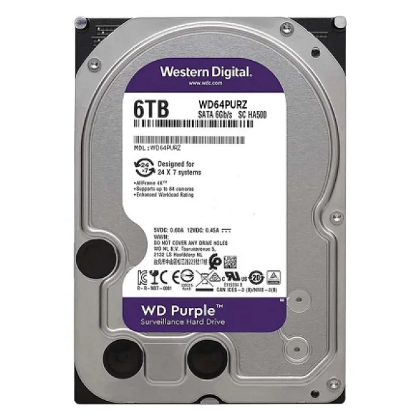 Western Digital Purple Wd64purz Sata 3.0 5400 Rpm 3.5" 6 TB Harddisk - Görsel 2