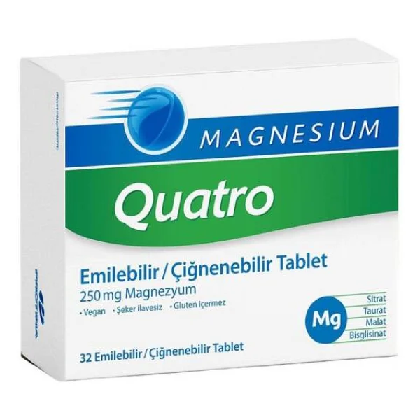 Magnesium Quatro 32 Çiğneme Tableti - Görsel 6