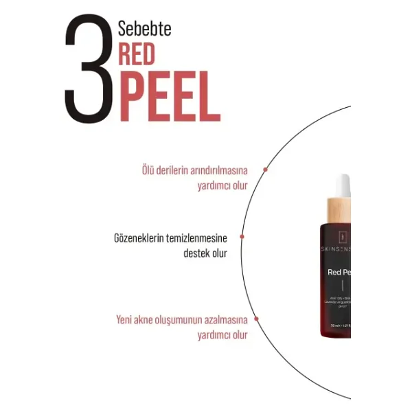 Skin Sensual Red Peel Aha Bha Kırmızı Peeling Etkili 30 Ml Yüz Serumu - Görsel 5