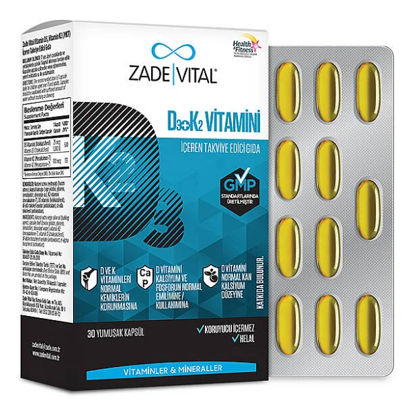 Zade Vital D3+K2 Vitamini 30 Kapsül - Görsel 2