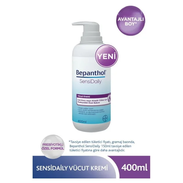 Bepanthol Sensidaily 400 Ml Vücut Kremi - Görsel 8