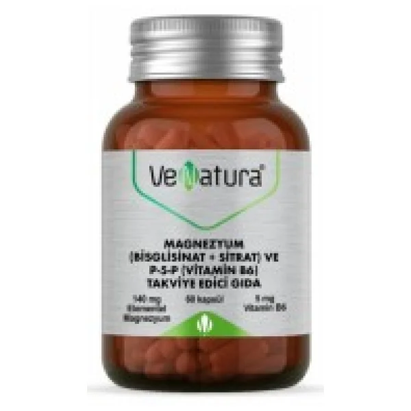 Venatura Magnezyum Bisglisinat Sitrat Ve P-5-P Vitamin B6 60 Kapsül - Görsel 2