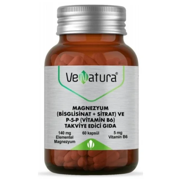 Venatura Magnezyum Bisglisinat Sitrat Ve P-5-P Vitamin B6 60 Kapsül - Görsel 3