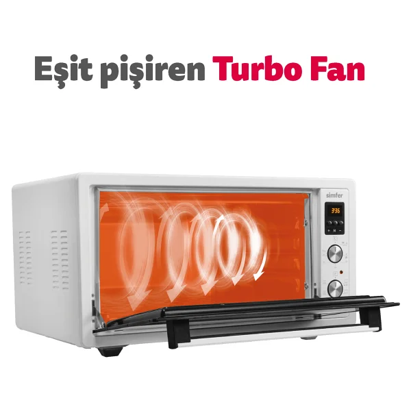 Simfer 4558 Dijital 45 lt Beyaz Midi Fırın - Görsel 7