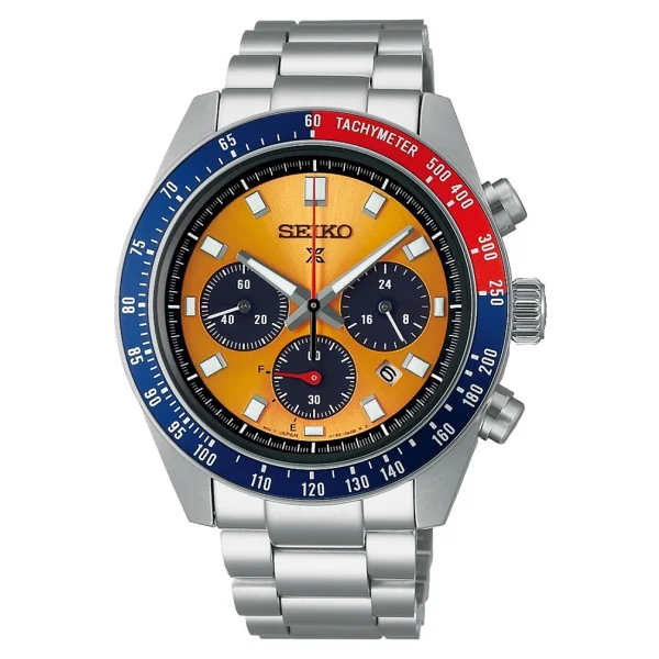 Seiko Prospex Speedtimer Ssc947 Çelik Kordon Mavi-Turuncu Erkek Kol Saati - Görsel 3