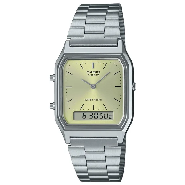 Casio Standart Aq-230a-9amqydf Çelik Kordon Sarı Kol Saati - Görsel 2