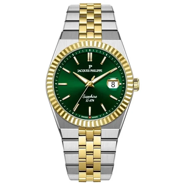 Jacques Philippe Jpqgs10473x8 Altın-Yeşil Erkek Kol Saati - Görsel 4