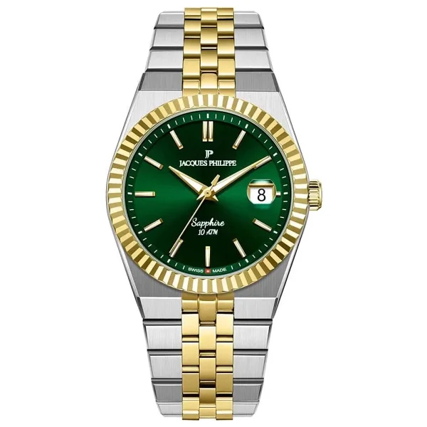Jacques Philippe Jpqgs10473x8 Altın-Yeşil Erkek Kol Saati - Görsel 3