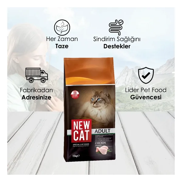 New Cat Tavuklu 15 kg Yetişkin Kedi Maması - Görsel 3