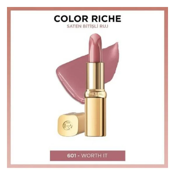 L'oreal Paris Color Riche Saten Bitişli 601 Worth It Stick Ruj - Görsel 4