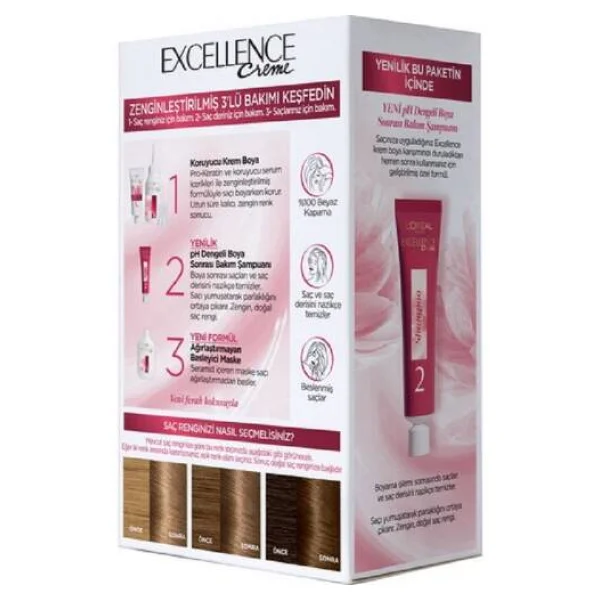 L'oreal Paris Excellence Creme 7 Kumral Saç Boyası - Görsel 7