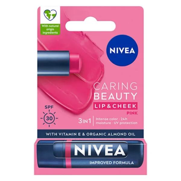 Nivea Caring Beauty 30 Faktör 4.8 Gr Pembe Dudak Nemlendirici - Görsel 7
