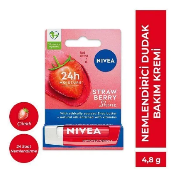Nivea Çilek Dudak Bakım Kremi 4,8 Gr - Görsel 7