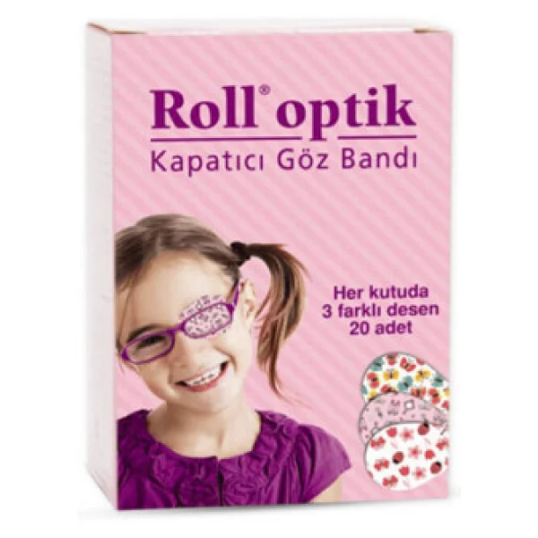 Roll Optik 3 Desenli 20'li Kız Çocuk Göz Kapama Bandı - Görsel 3