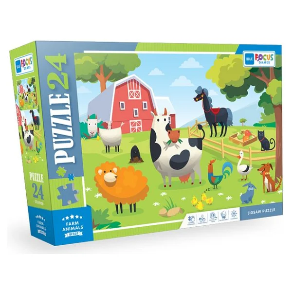 Blue Focus Farm Animals 24 Parça Puzzle Bf307 - Görsel 7