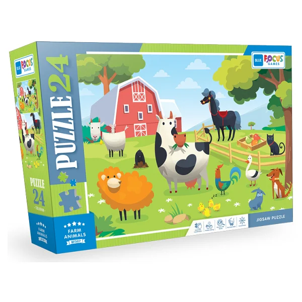 Blue Focus Farm Animals 24 Parça Puzzle Bf307 - Görsel 6