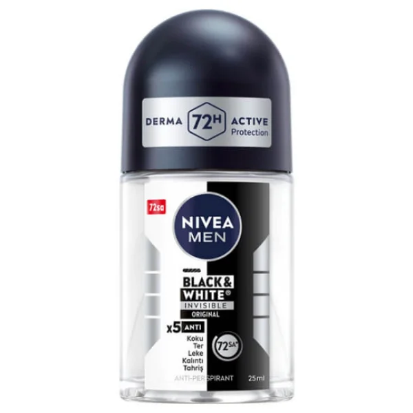 Nivea Men Invısıble For Black & White 25 Ml Seyahat Boy Roll-On - Görsel 2