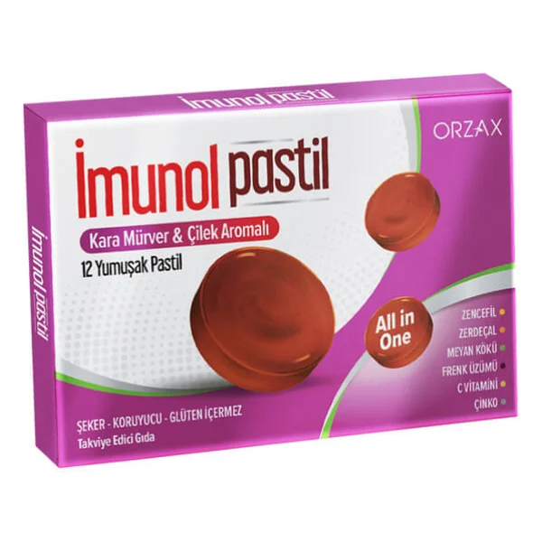 İmunol Kara Mürver Ve Çilek Aromalı 12'li Pastil - Görsel 8
