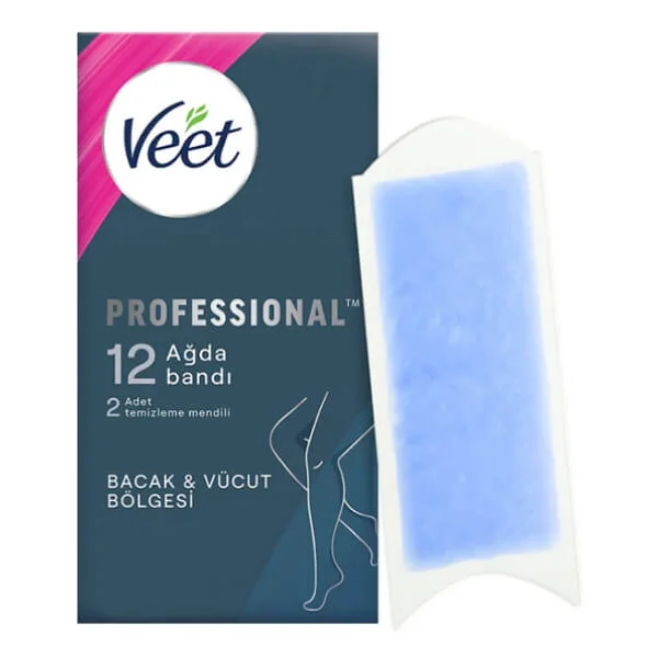 Veet Professional Hassas Ciltler İçin Bacak Ve Vücut Bölgesi 12'li Sir Ağda Bandı - Görsel 3