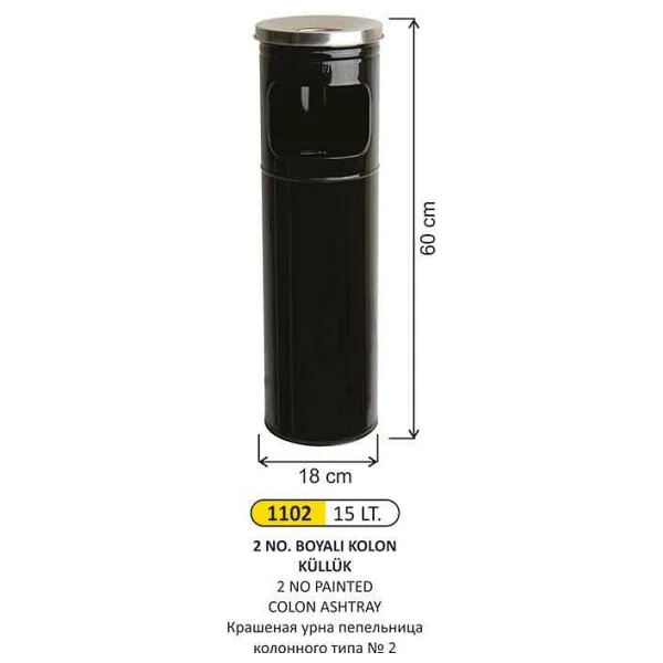 Arı Metal 1102 Kolon Küllük Boyalı 15 Litre - Görsel 2