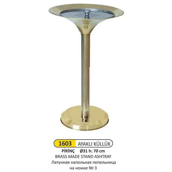 Arı Metal 1603 Ayaklı Küllük Pirinç - Görsel 2