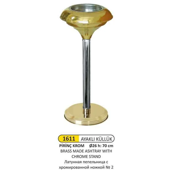 Arı Metal 1611 Ayaklı Küllük Pirinç Krom Ayak No 2 - Görsel 2