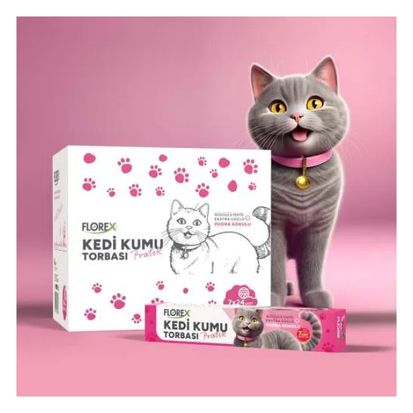 Florex Pudra Kokulu Kedi Kumu Torbası 7'li - Görsel 3