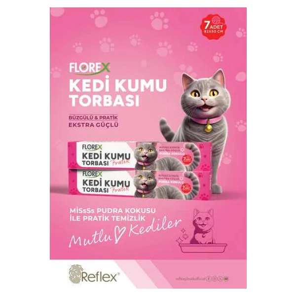 Florex Pudra Kokulu Kedi Kumu Torbası 7'li - Görsel 5