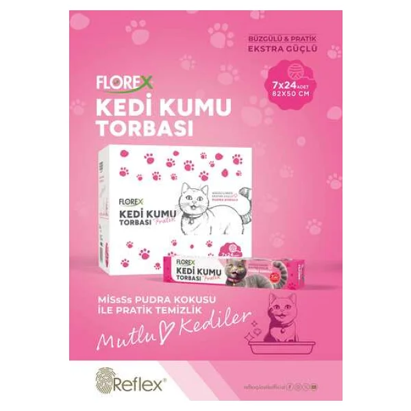 Florex Pudra Kokulu Kedi Kumu Torbası 7'li - Görsel 6