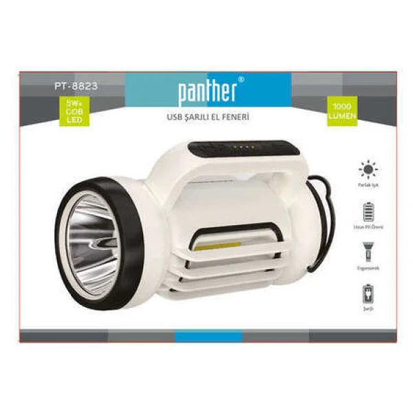 Panther Pt-8823 Projektör LED Şarjlı El Feneri - Görsel 7