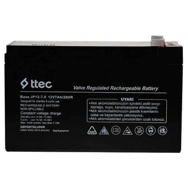 Ttec Base 12v 7ah Bakımsız Kuru Akü - Görsel 7