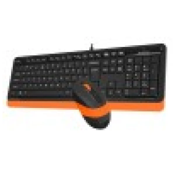 A4 Tech F1010 Siyah-Turuncu Kablolu Klavye Mouse Seti - Görsel 2