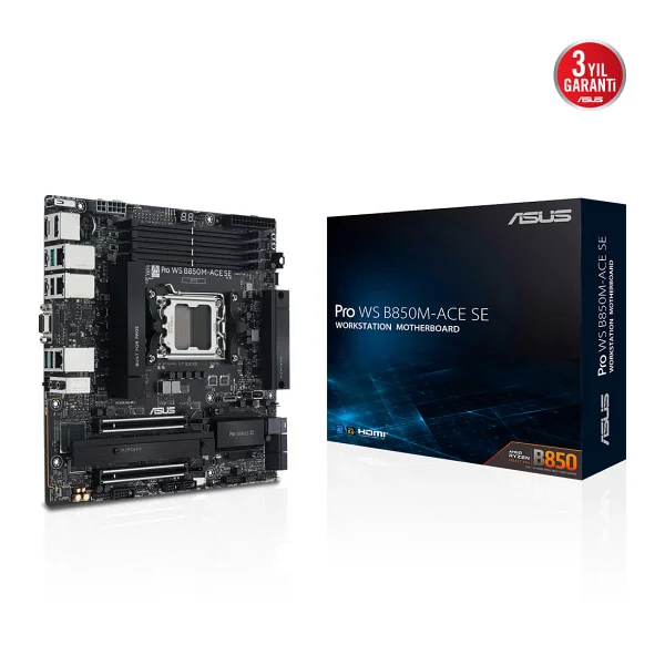 Asus Pro WS B850M-ACE SE AMD AM5 DDR5 Micro ATX Anakart