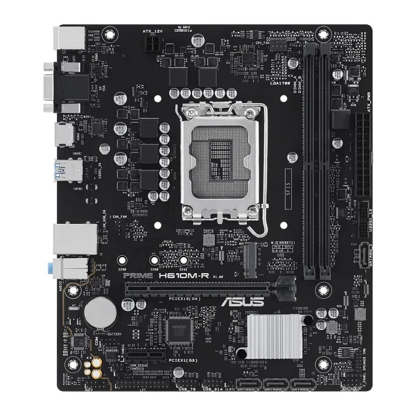 Asus Prime H610M-R-Si 2xDDR5 VGA/HDMI/DP 1xM.2 1xGLAN 1700P Anakart - Görsel 2