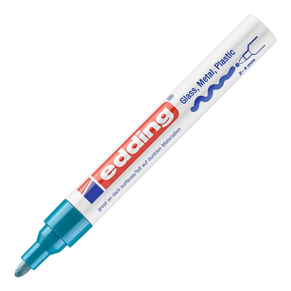 Edding 750 Boya Dekor Açık Mavi Marker Kalemi - Görsel 4