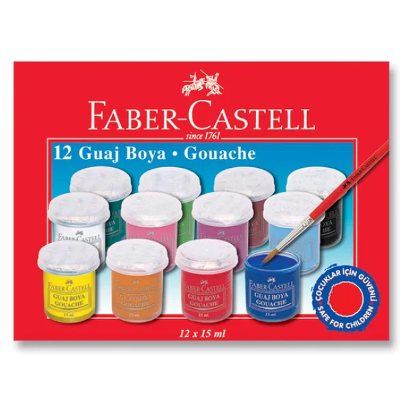 Faber-Castell 12 Renk Guaj Boya - Görsel 2
