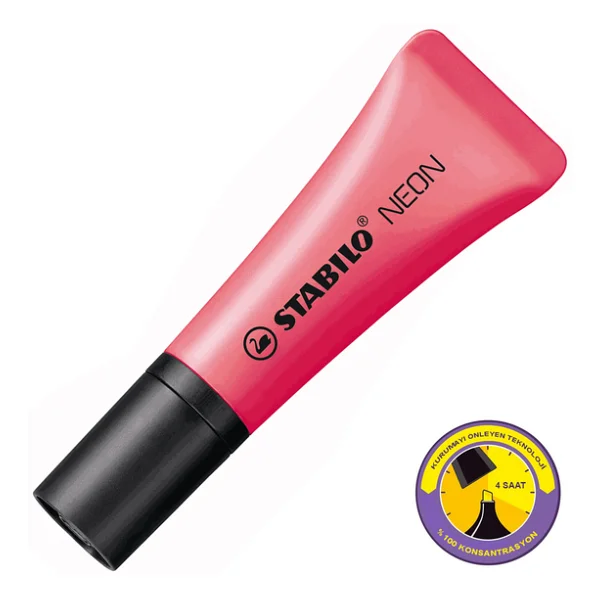Stabilo Neon Pembe Fosforlu Kalem - Görsel 4