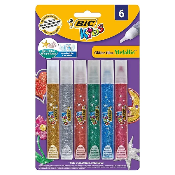 Bic Metalik 6 Renk Simli Yapıştırıcı - Görsel 2