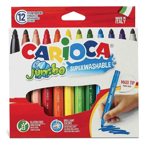 Carioca Süper Yıkanabilir 12'li Jumbo Keçeli Kalem Seti - Görsel 3