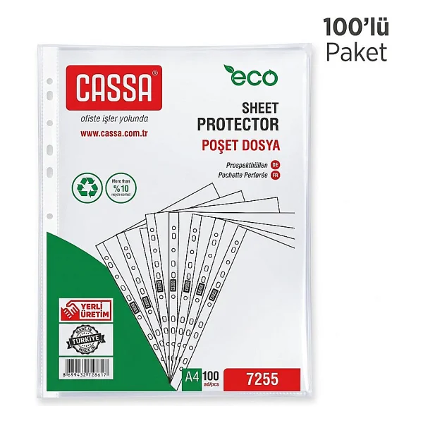 Cassa Eco 35 Mikron 100'lü A4 Poşet Dosya - Görsel 3
