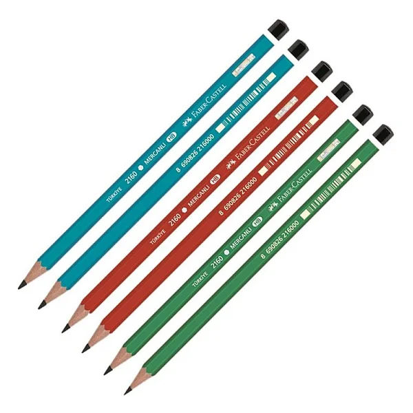 Faber-Castell Köşeli Mercanlı Kurşun Kalem - Görsel 8