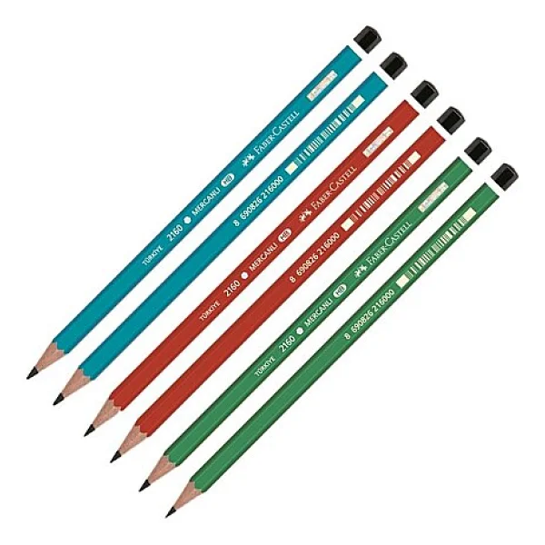 Faber-Castell Köşeli Mercanlı Kurşun Kalem - Görsel 7