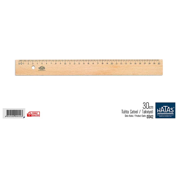 Hatas 0042 30 Cm Tahta Cetvel - Görsel 5