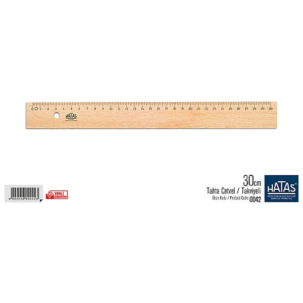 Hatas 0042 30 Cm Tahta Cetvel - Görsel 4