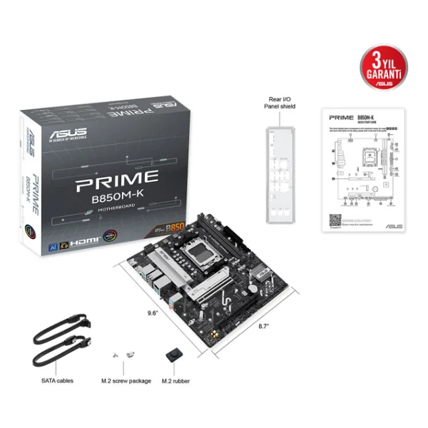 Asus Prime B850m-K AMD Am5 DDR5 Micro Atx Anakart - Görsel 5