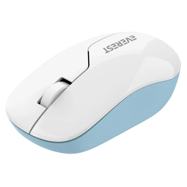 Everest Smw-973 Beyaz-Mavi Optik Kablosuz Mouse - Görsel 3