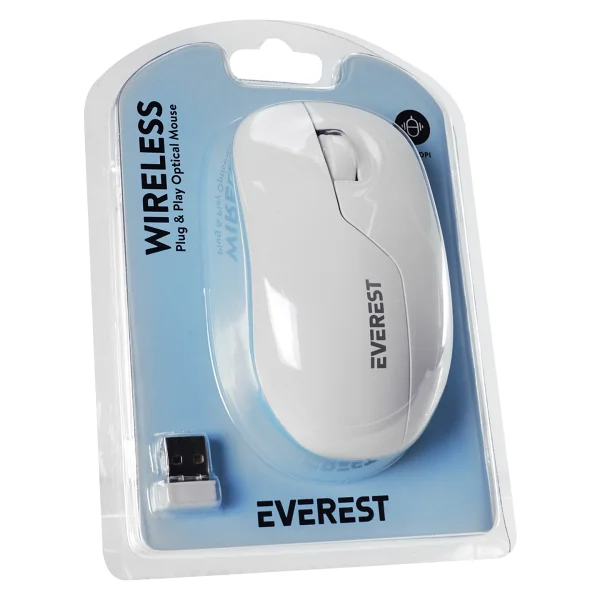 Everest Smw-973 Beyaz-Mavi Optik Kablosuz Mouse - Görsel 4