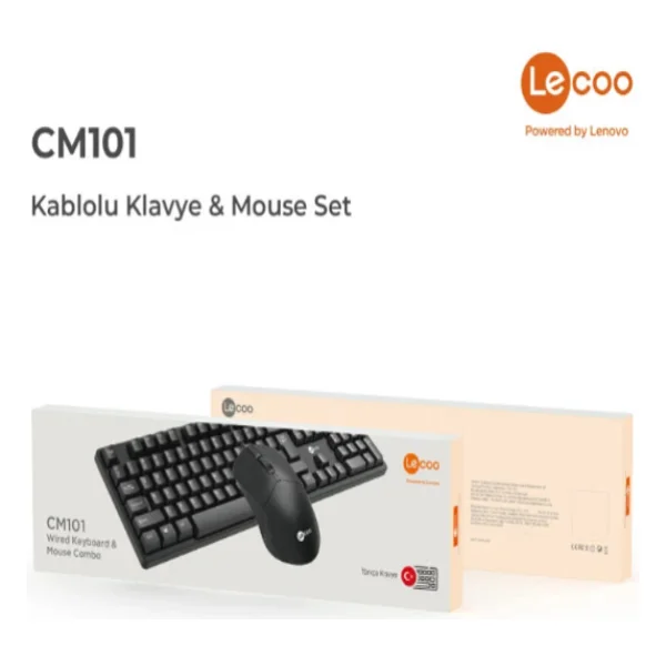 Lenovo Lecoo Cm101 Siyah Kablolu Klavye Mouse Seti - Görsel 2